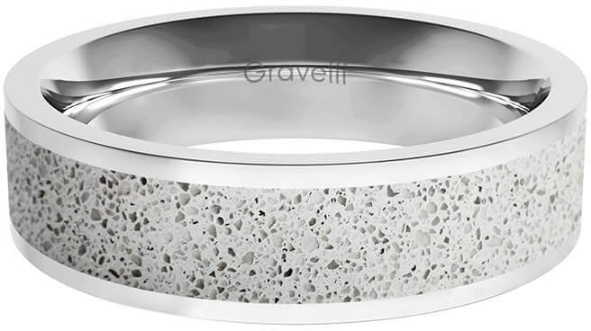 Gravelli Prsten s betonem Fusion Bold ocelová/šedá GJRWSSG111 50 mm