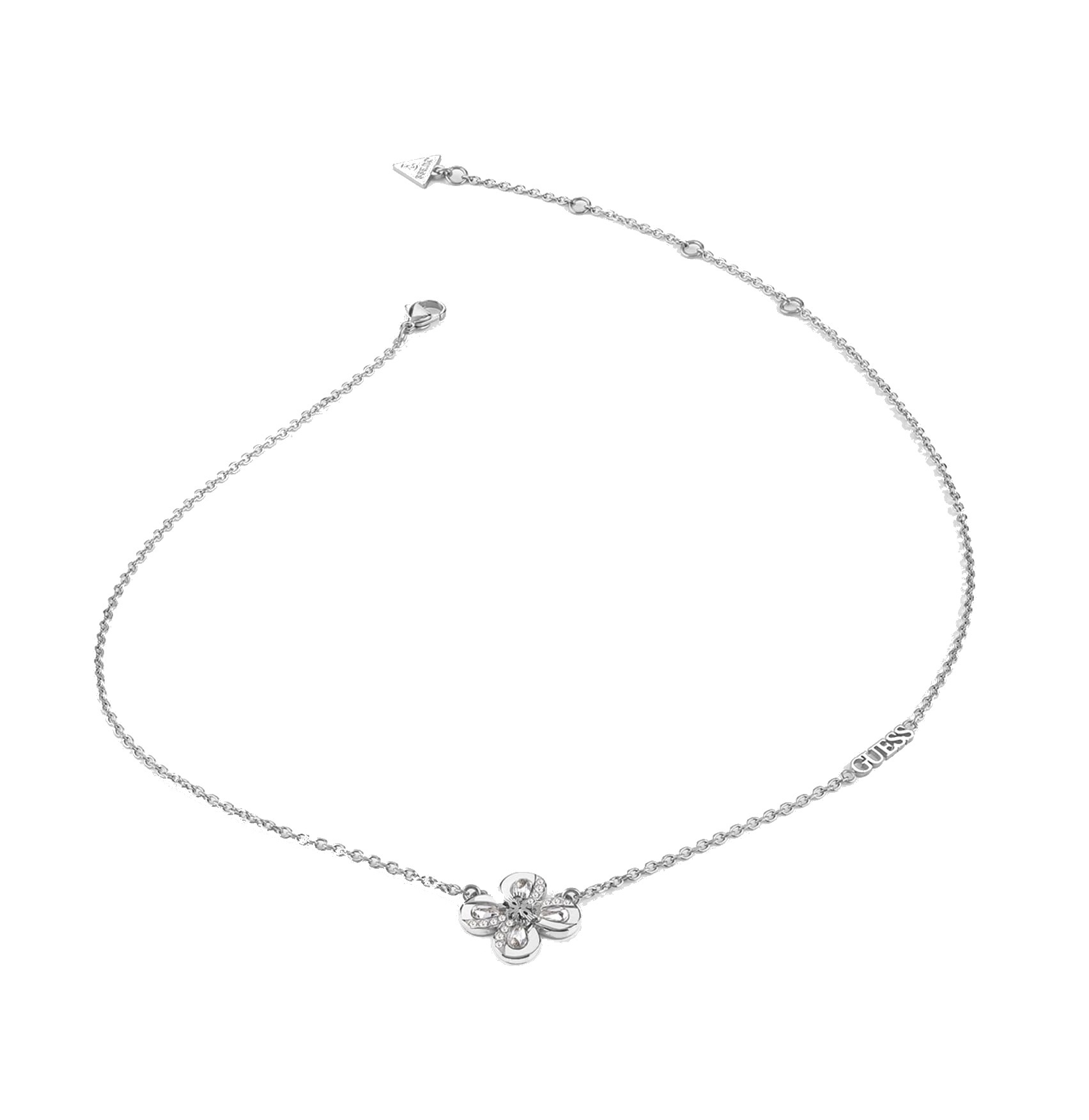 Guess Nádherný ocelový náhrdelník s květinou Amazing Blossom JUBN03057JWRHT/U