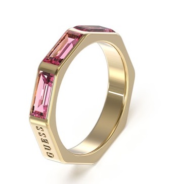 Guess Slušivý prsteň s ružovými kubickými zirkónmi JUBR03174JWYGFC 54 mm