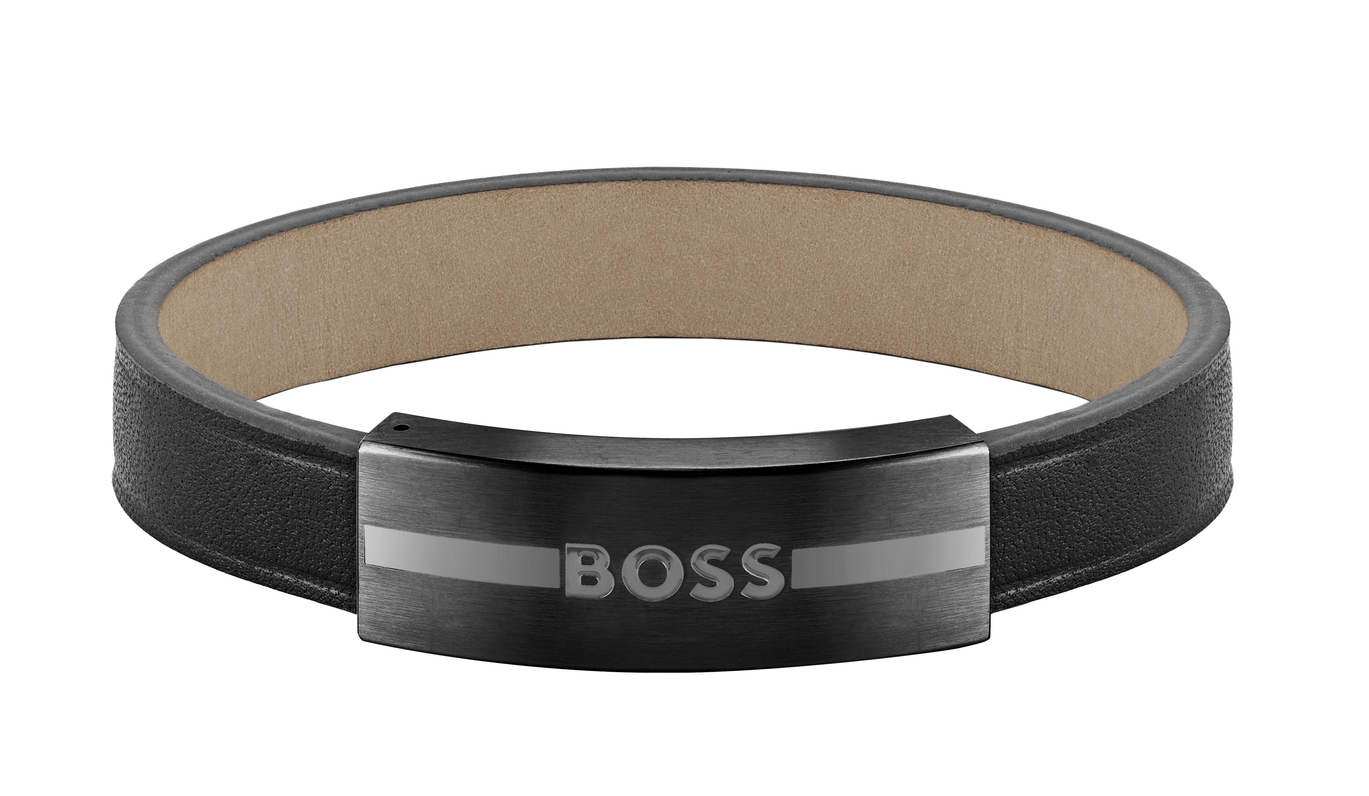 Hugo Boss Fashion kožený čierny náramok 1580490 19 cm