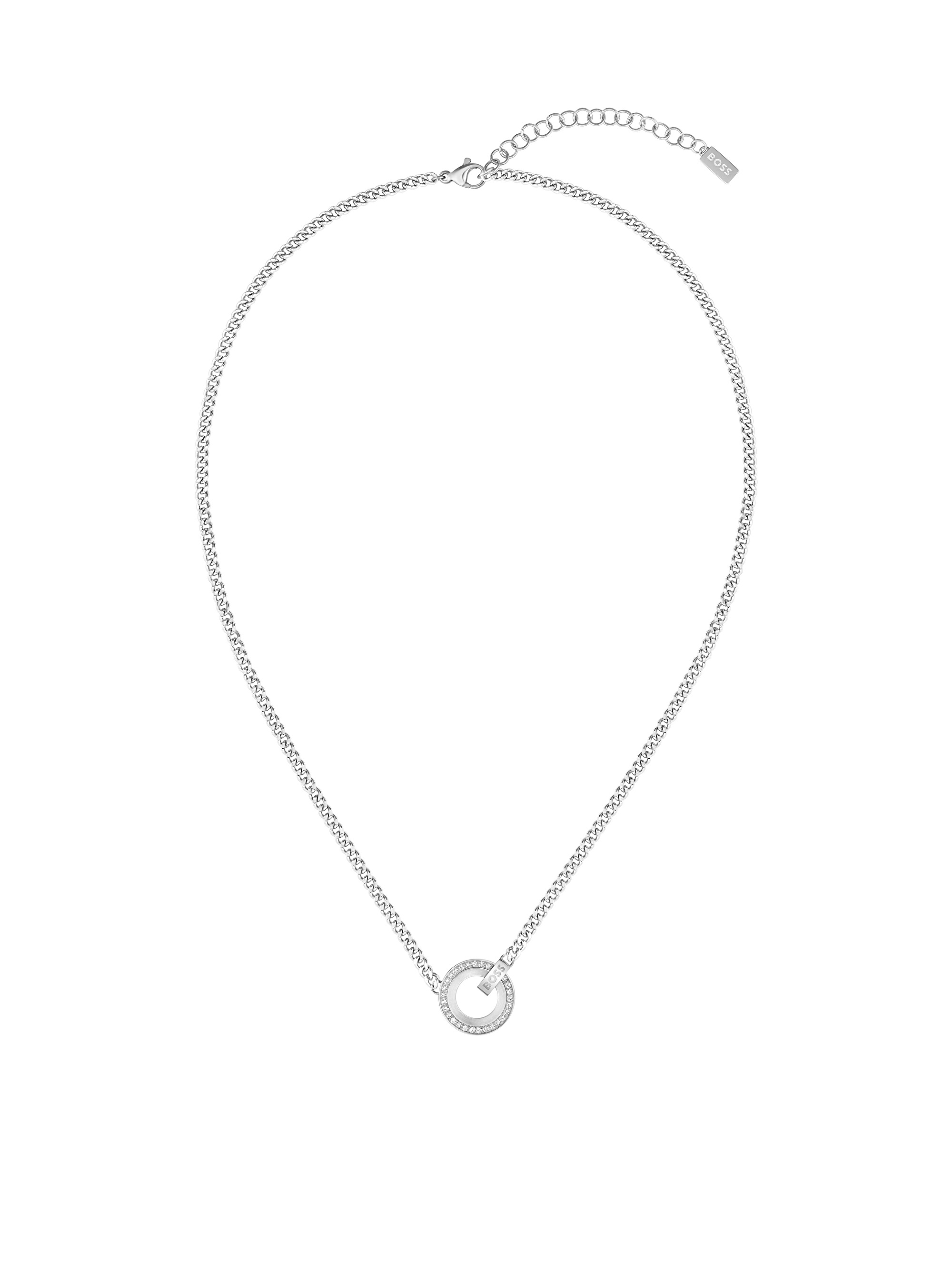 Hugo Boss Krásny oceľový náhrdelník so zirkónmi 1580541