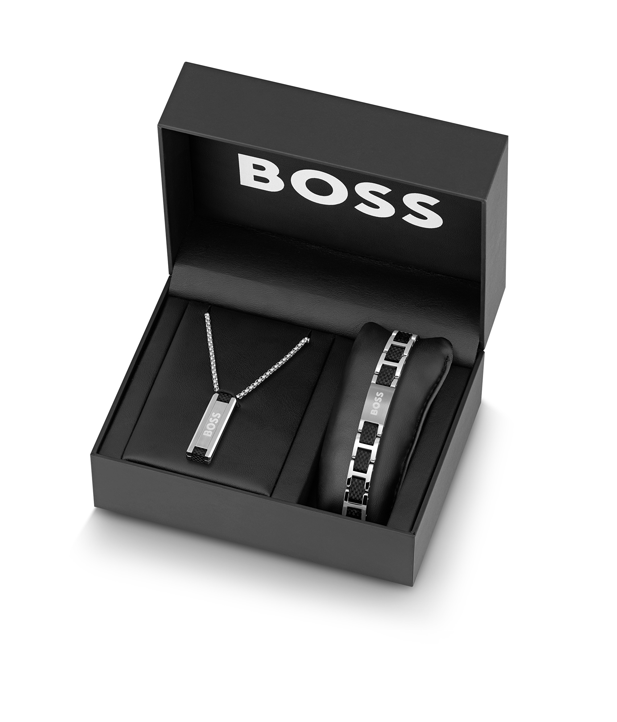 Hugo Boss Moderná sada šperkov pre mužov Sakis 1570151 (náhrdelník, náramok)