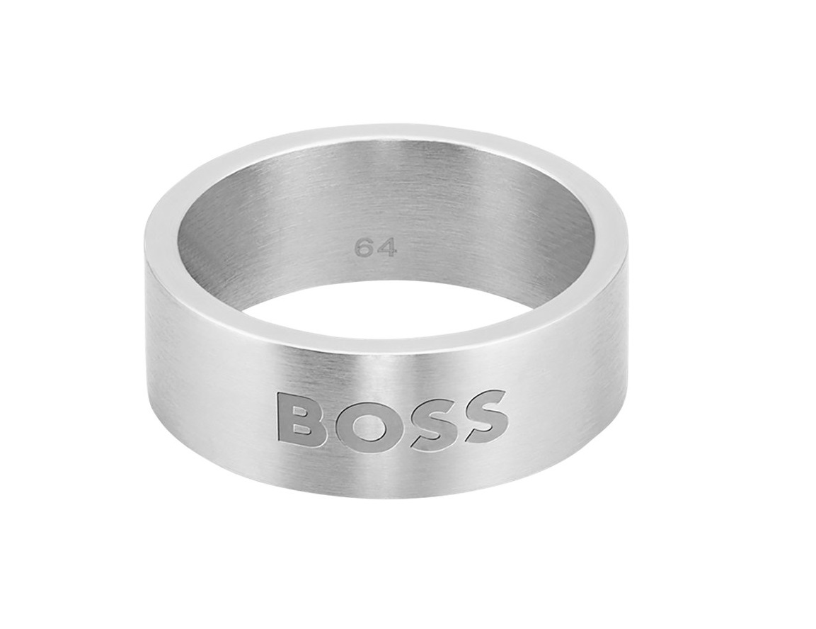 Hugo Boss Módní pánský ocelový prsten 1580457 64 mm