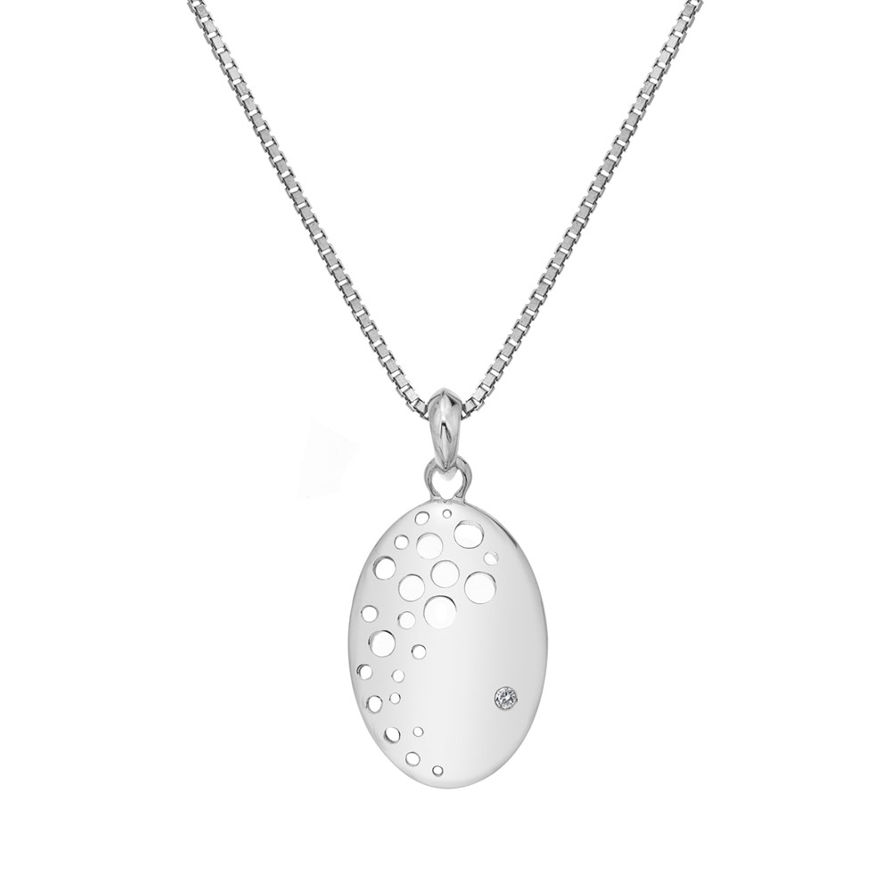 Hot Diamonds -  Elegantní stříbrný náhrdelník s diamantem Spritz DP862 (řetízek, přívěsek)