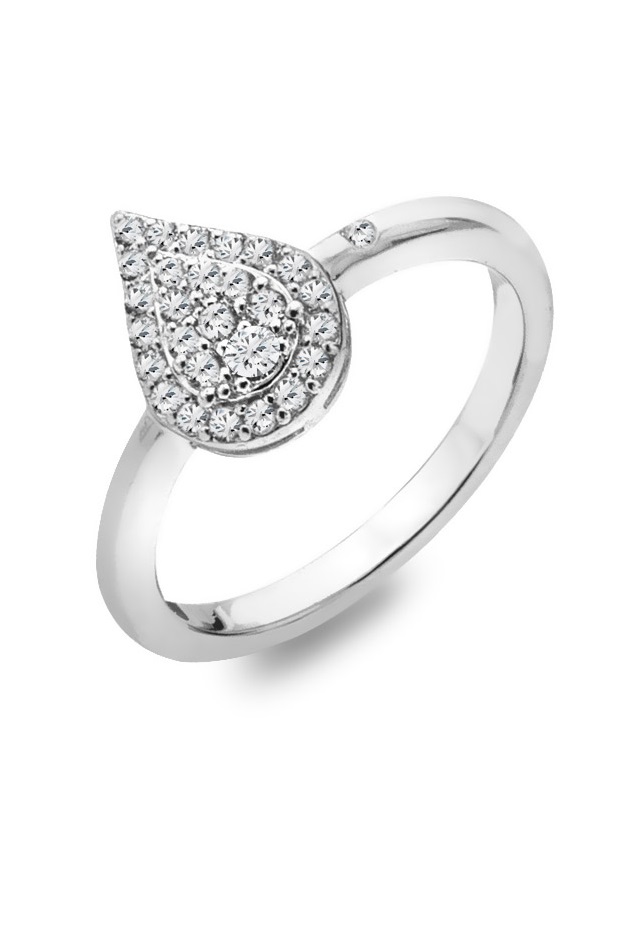 Hot Diamonds Elegantní stříbrný prsten s diamantem a topazy Glimmer DR255 55 mm
