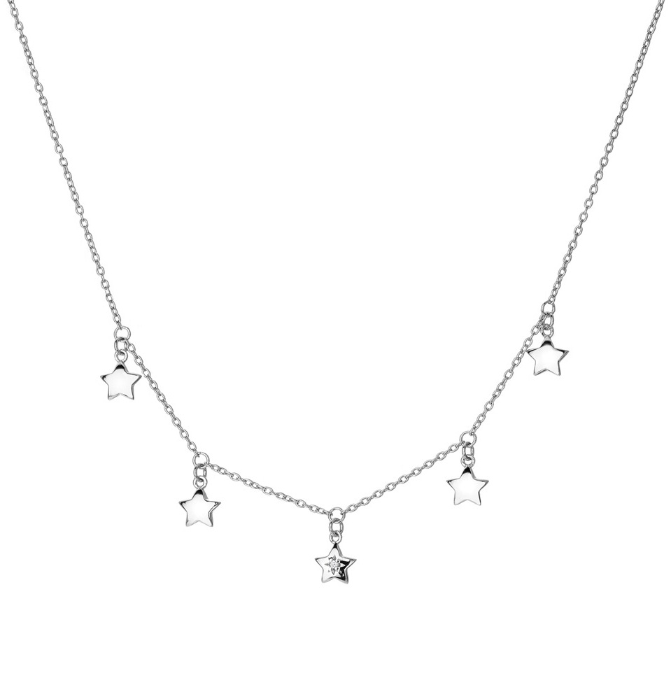 Hot Diamonds Hravý stříbrný náhrdelník s diamantem Most Loved DN161/DN163 32 - 39 cm