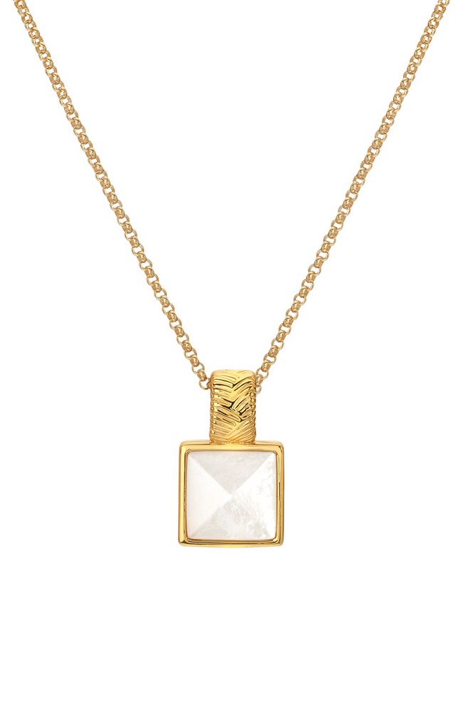 Hot Diamonds -  Jedinečný náhrdelník s diamantem a perletí Jac Jossa Soul DP896 (řetízek, přívěsek)