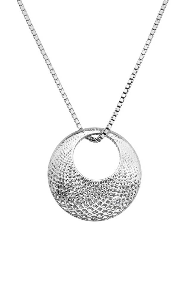Hot Diamonds Krásny strieborný náhrdelník s diamantom Quest DP833 (retiazka, prívesok)