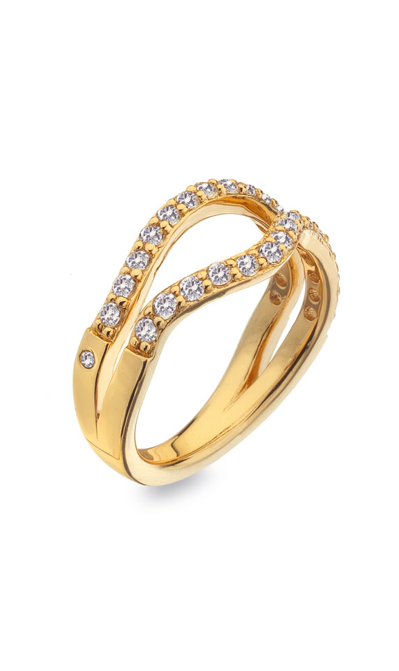 Hot Diamonds Luxusný pozlátený prsteň s diamantom a topásami Jac Jossa Soul DR223 54 mm