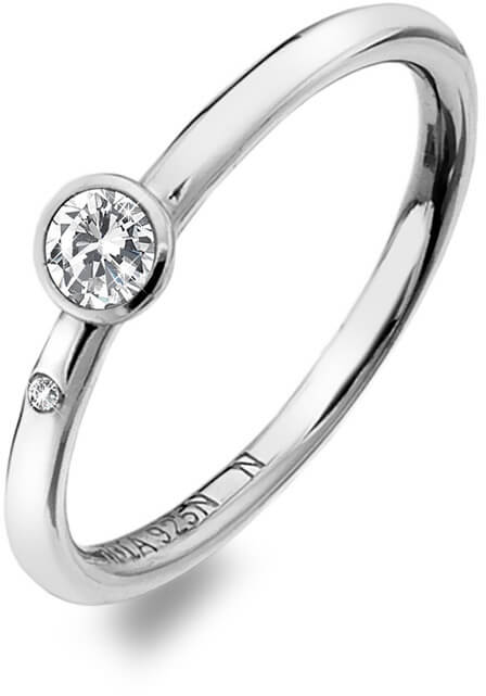 Hot Diamonds Luxusní stříbrný prsten s topazem a diamantem Willow DR206 56 mm