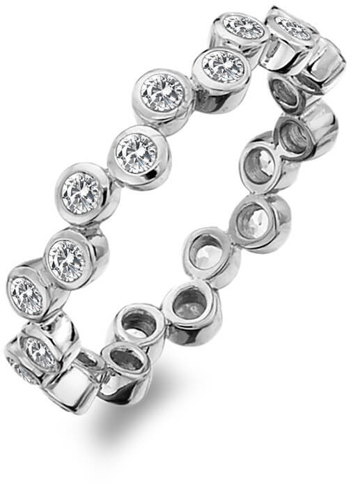 Hot Diamonds Luxusní stříbrný prsten s topazy a diamantem Willow DR208 54 mm