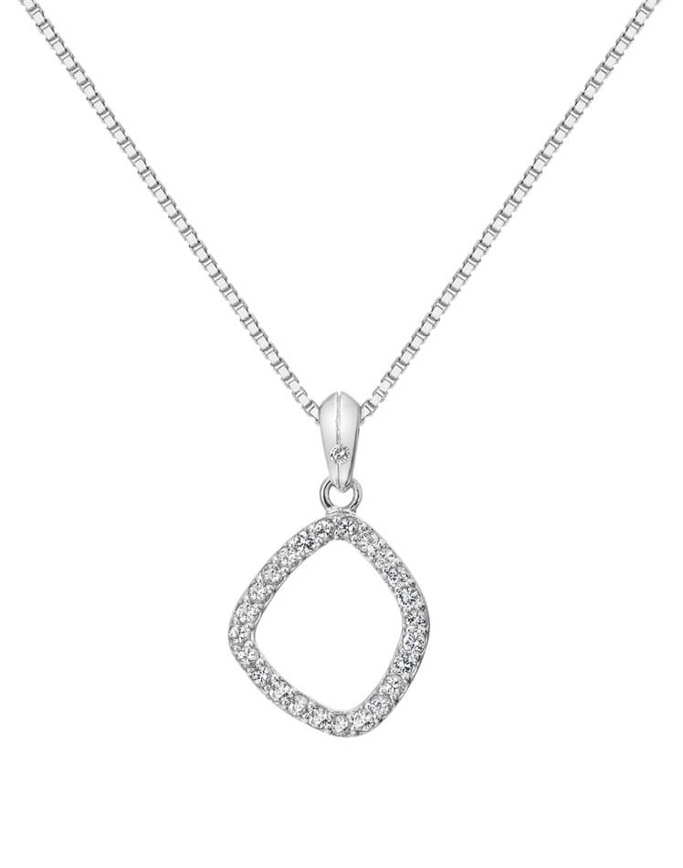 Hot Diamonds -  Nadčasový stříbrný náhrdelník s briliantem a topazy Behold DP829 (řetízek, přívěsek)