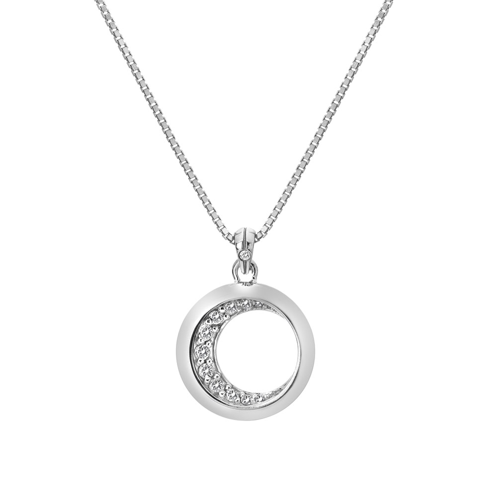 Hot Diamonds Slušivý strieborný náhrdelník s diamantom Celestial DP860 (retiazka, prívesok)