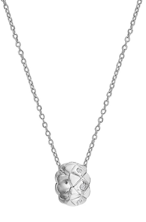 Hot Diamonds Stříbrný náhrdelník s diamantem Quilted DP928 (řetízek, přívěsek)