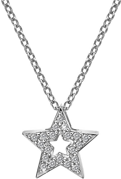 Hot Diamonds -  Stříbrný náhrdelník s hvězdičkou Micro Bliss DP697 (řetízek, přívěsek)