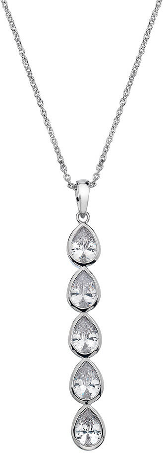 Hot Diamonds Strieborný náhrdelník s trblietavým príveskom Emozioni Acqua Amore EP039