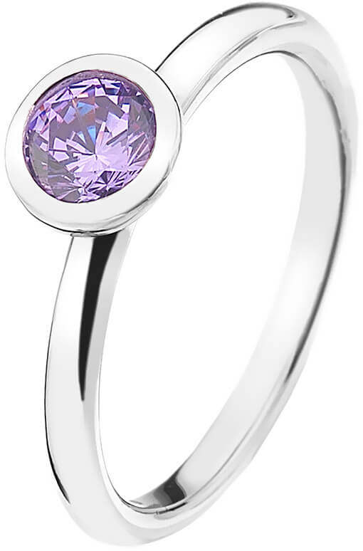 Hot Diamonds Stříbrný prsten Emozioni Scintilla Lavender Calmness ER020 55 mm