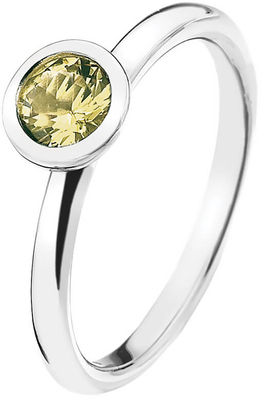 Hot Diamonds Strieborný prsteň Emozioni scintilla Peridot Nature ER019 58 mm