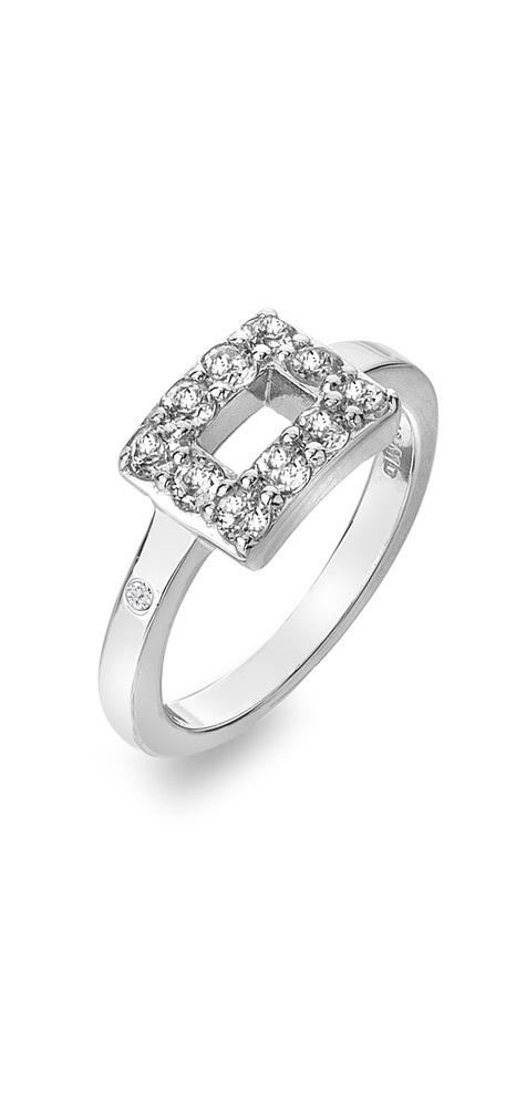 Hot Diamonds Stříbrný prsten s diamantem a topazy Echo DR240 54 mm