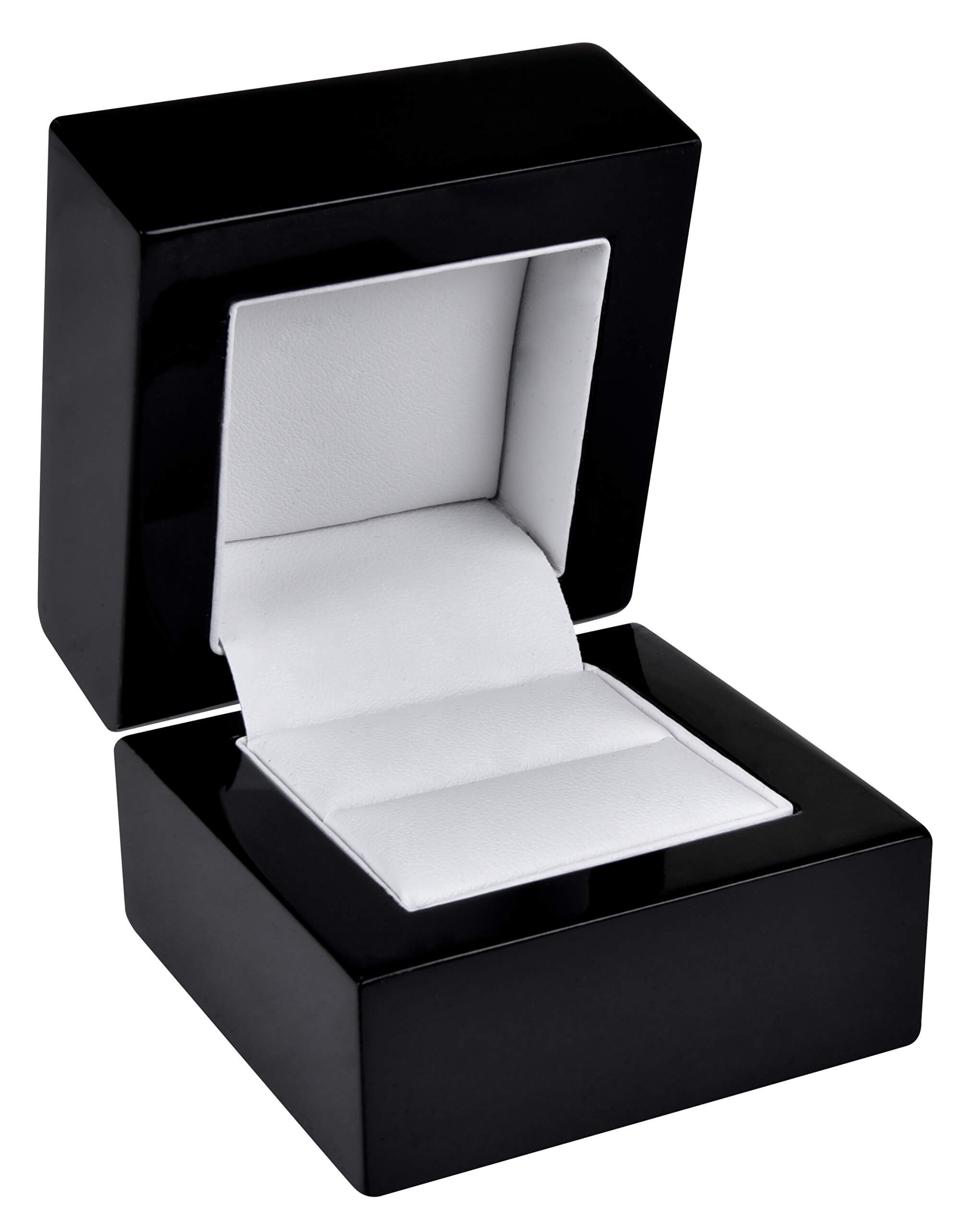 JK Box Čierna drevená krabička na prsteň BB-2 / A25