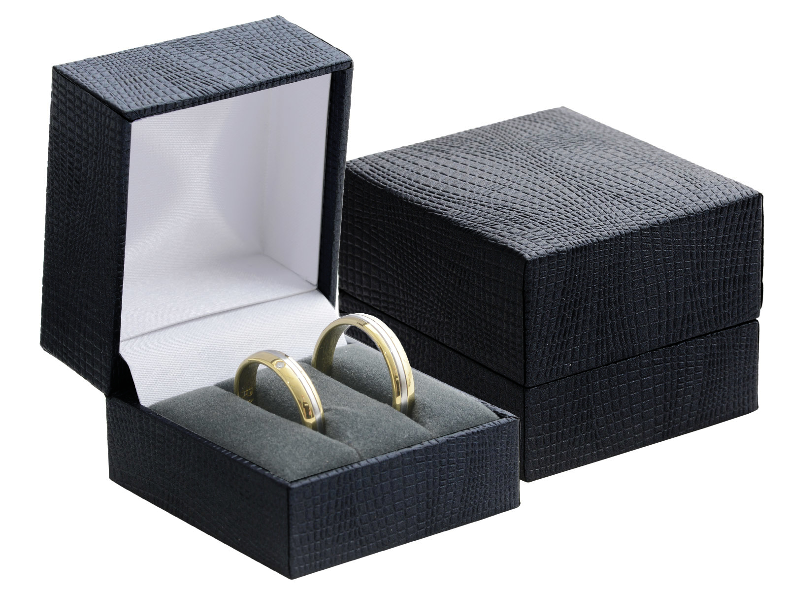 JK Box -  Koženková krabička na snubní prsteny nebo náušnice GZ-2/NA/A25