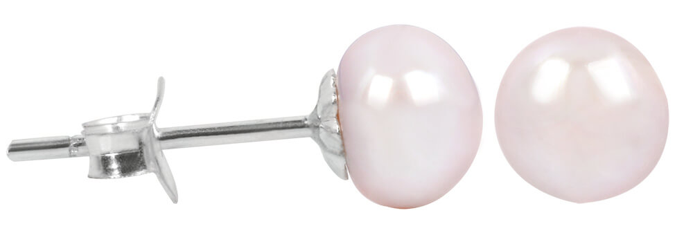 JwL Luxury Pearls -  Náušnice s pravou růžovou perlou JL0289