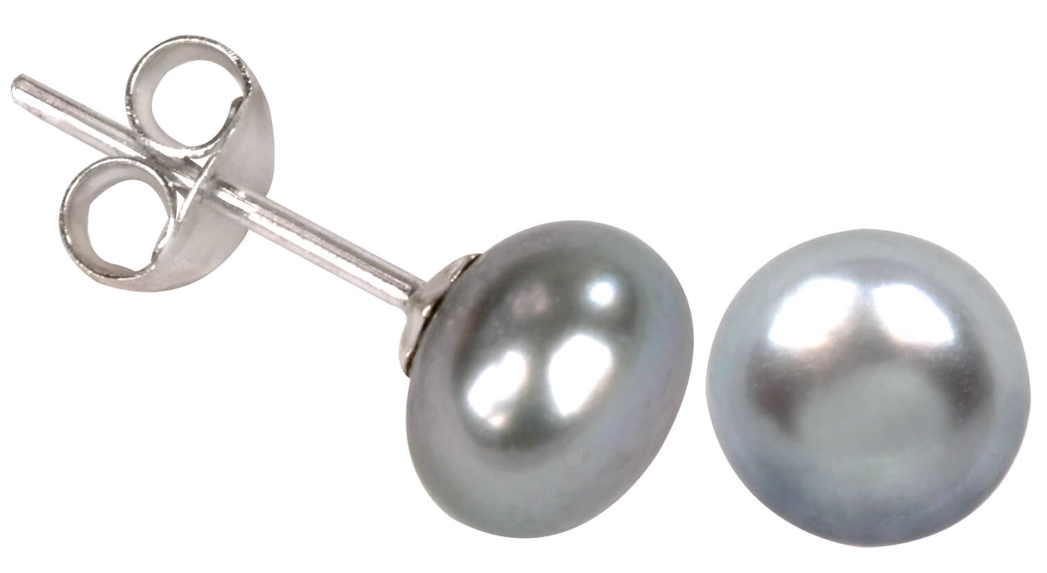 JwL Luxury Pearls -  Náušnice s pravou šedou perlou JL0029