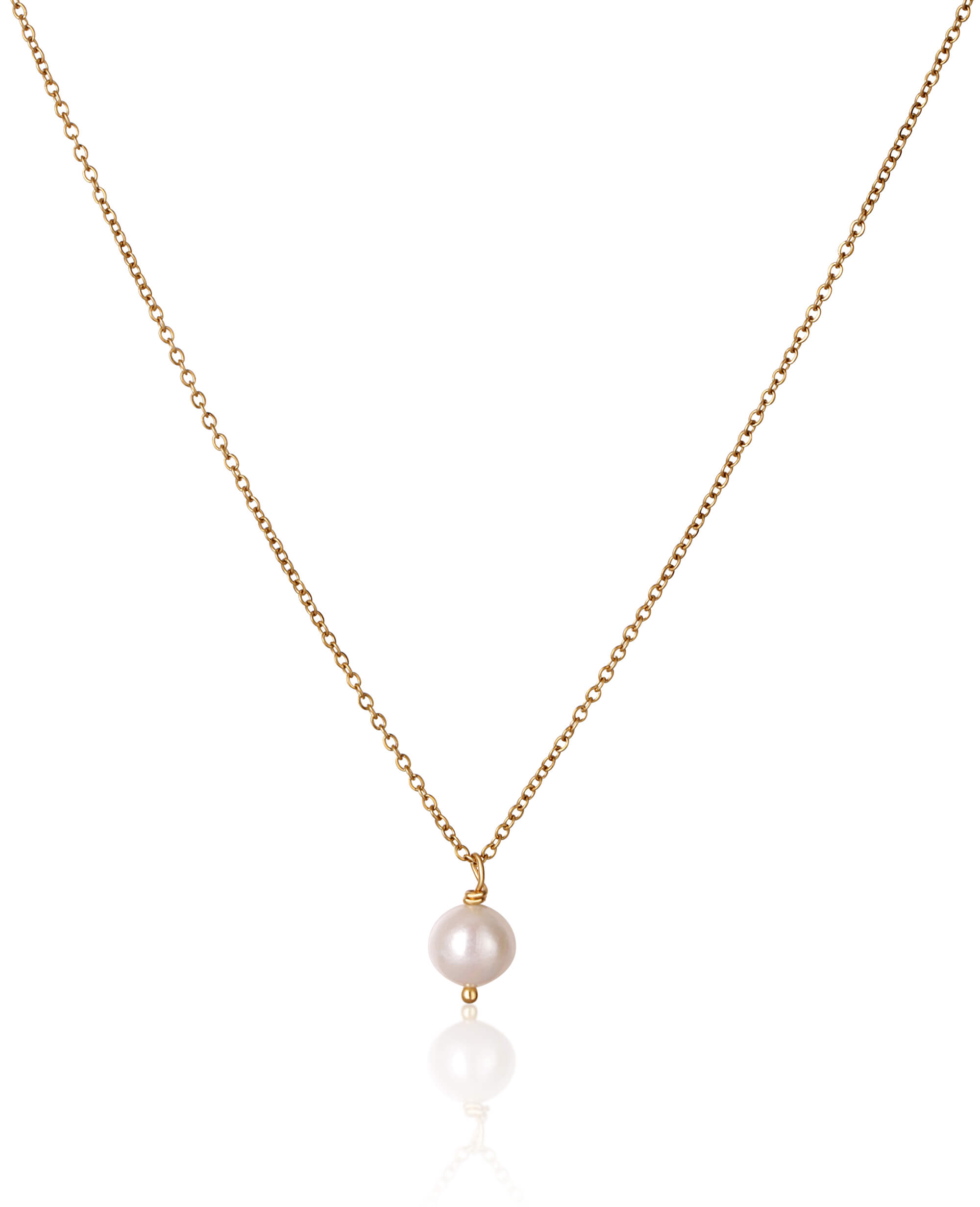 JwL Luxury Pearls Krásny pozlátený náhrdelník s pravou bielou perlou JL0679