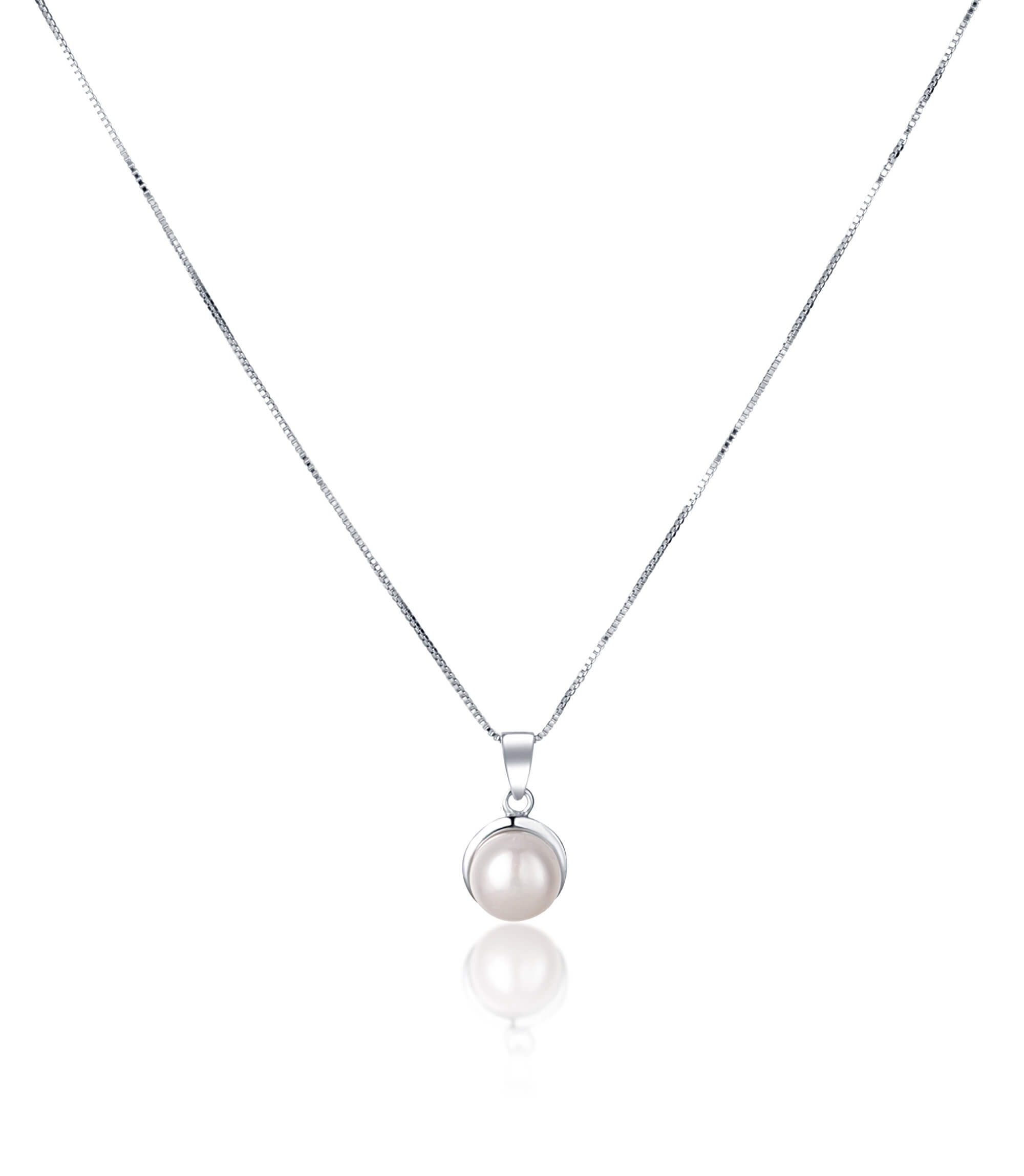 JwL Luxury Pearls Nežný náhrdelník s pravou bielou perlou JL0676 (retiazka, prívesok)