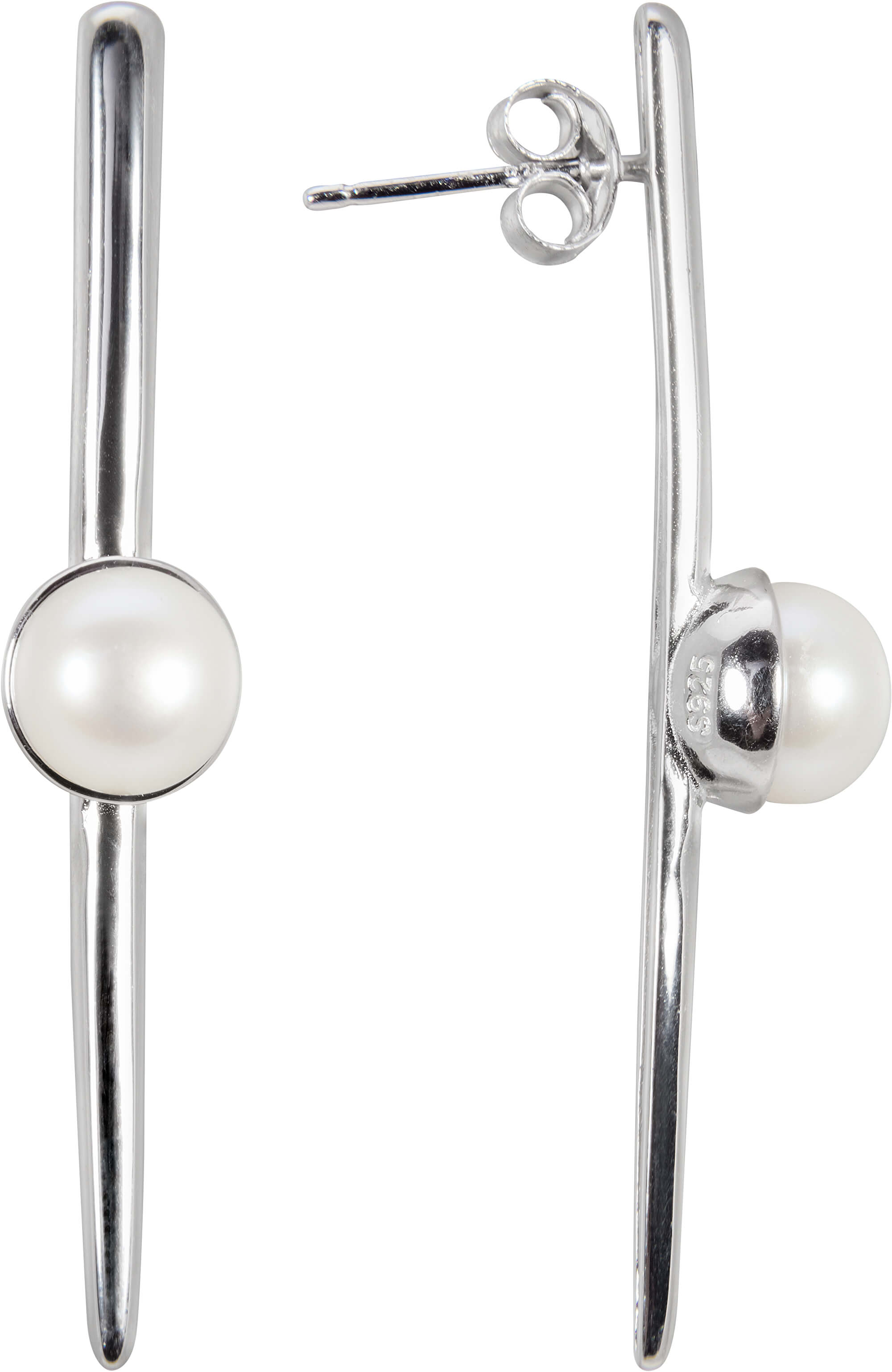JwL Luxury Pearls -  Originální stříbrné náušnice s pravou perlou JL0464