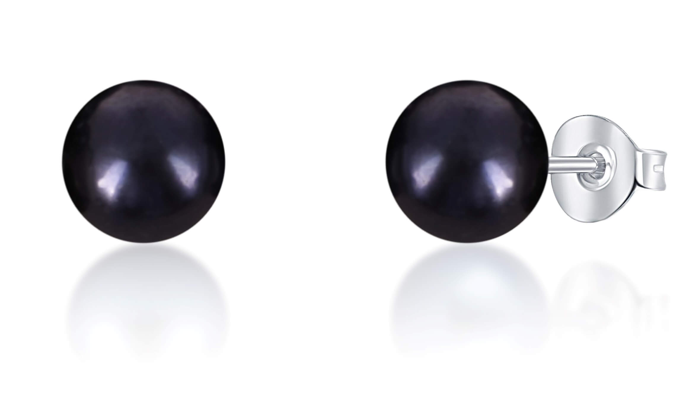 JwL Luxury Pearls Kôstkové náušnice z pravých čiernych perál JL0707