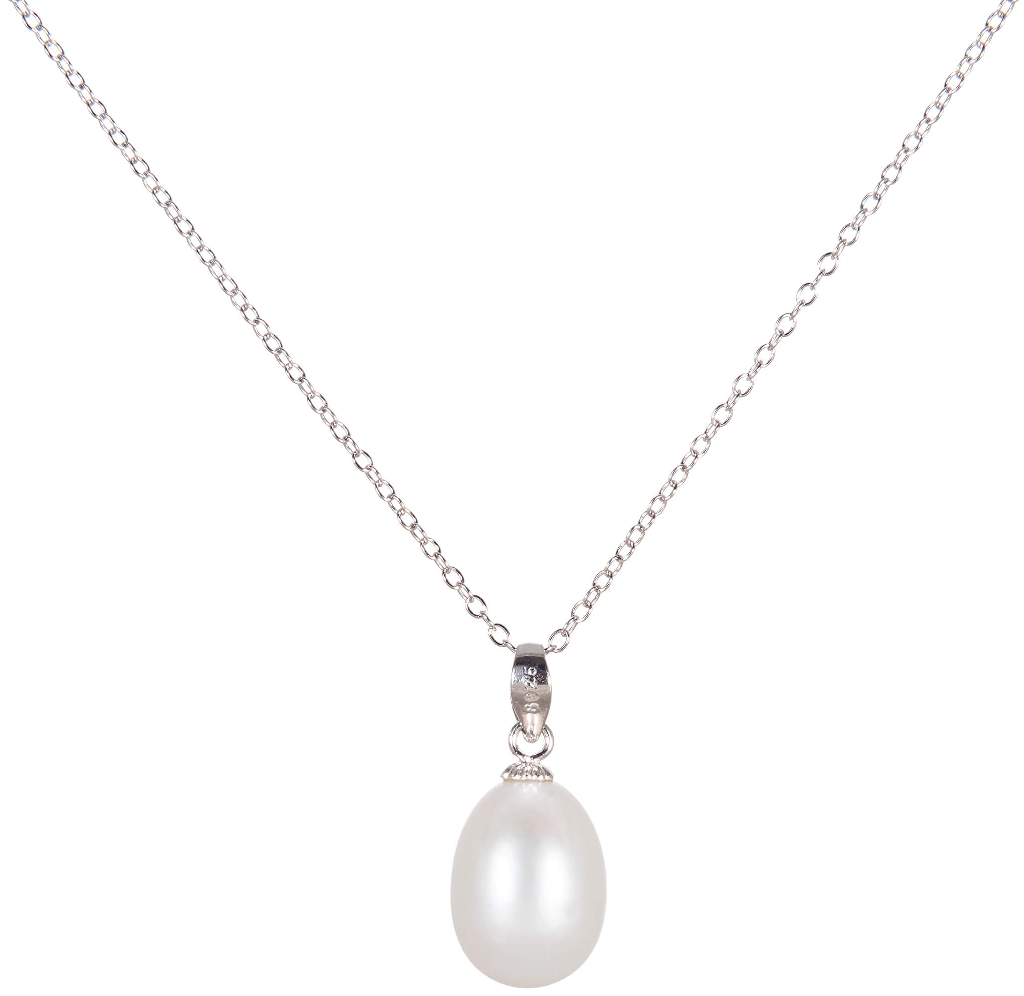 JwL Luxury Pearls Stříbrný náhrdelník s pravou perlou JL0436 (řetízek, přívěsek) 55 cm
