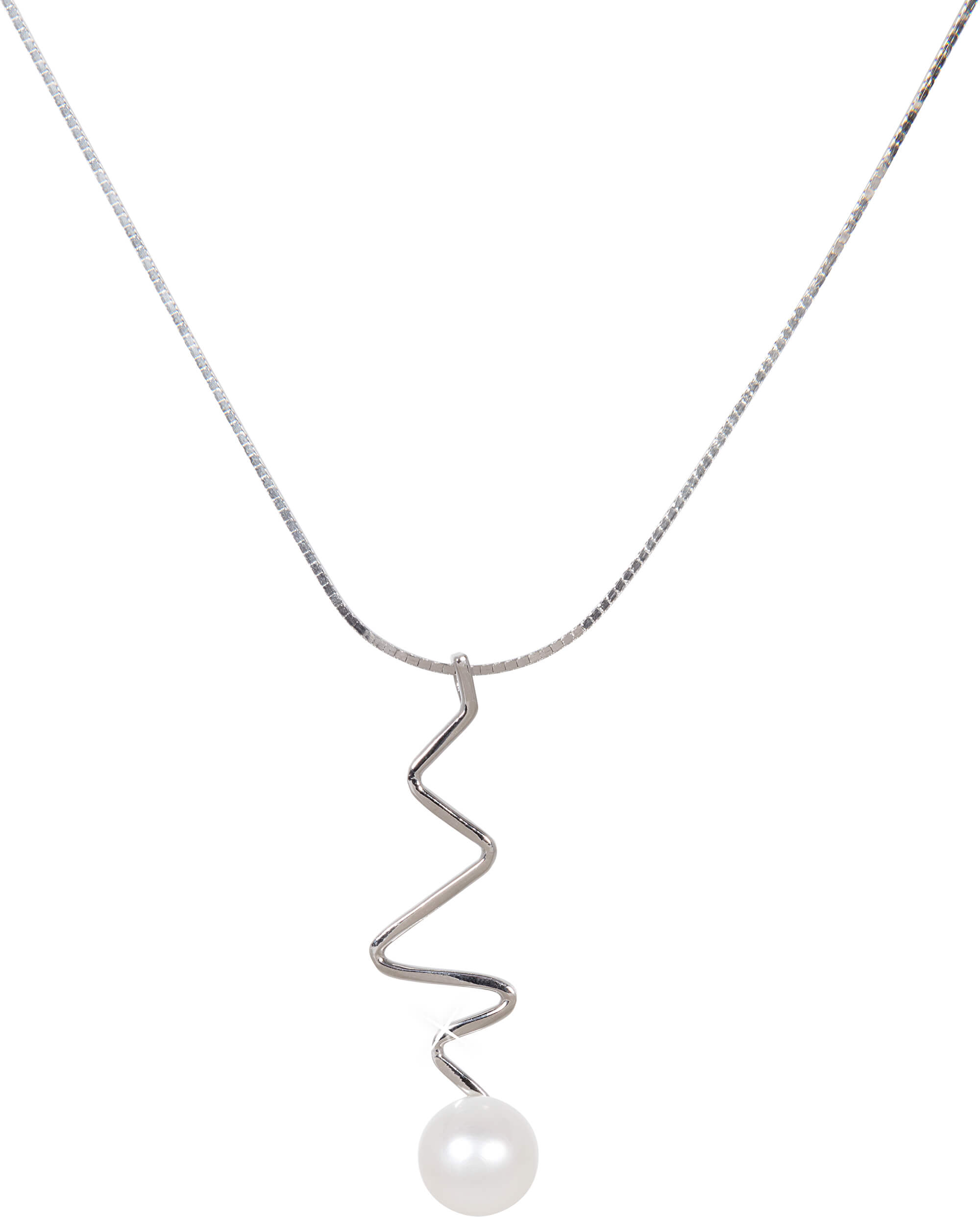 JwL Luxury Pearls -  Stříbrný náhrdelník s pravou perlou JL0449 (řetízek, přívěsek)