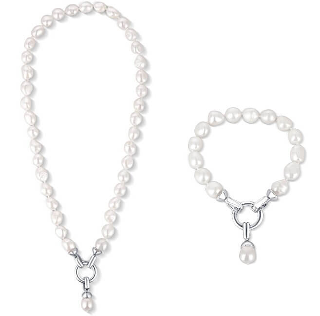 JwL Luxury Pearls Zvýhodněná perlová souprava šperků JL0559 a JL0560 (náramek, náhrdelník)