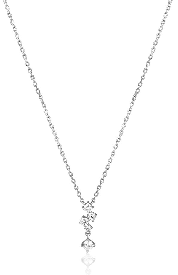 JVD -  Blyštivý stříbrný náhrdelník se zirkony SVLN0461X75BI45