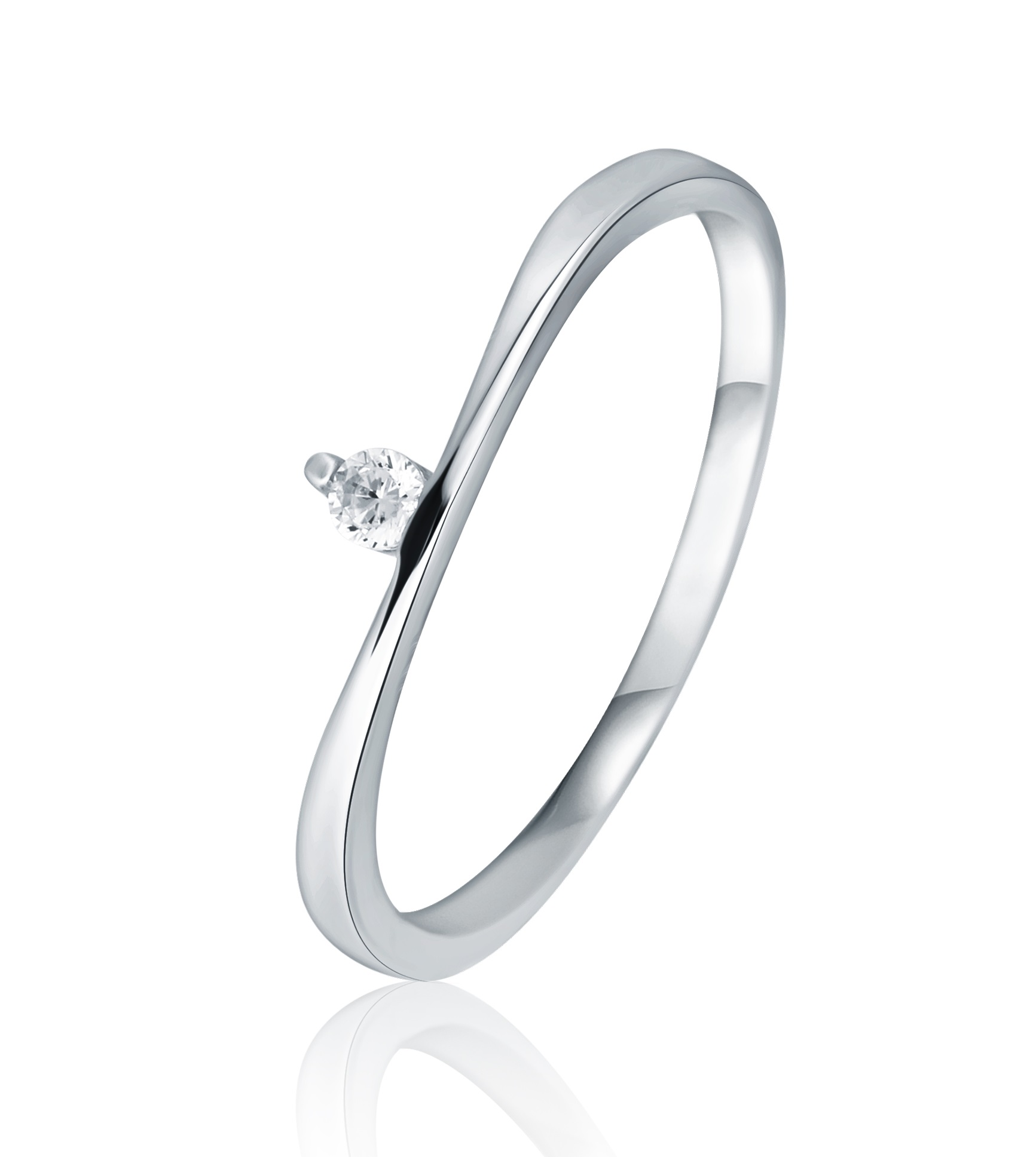 JVD Půvabný stříbrný prsten s čirým zirkonem SVLR0910X75BI 52 mm