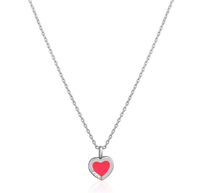 JVD Romantický strieborný náhrdelník Srdce SVLN0628SH2RO38 (retiazka, prívesok)