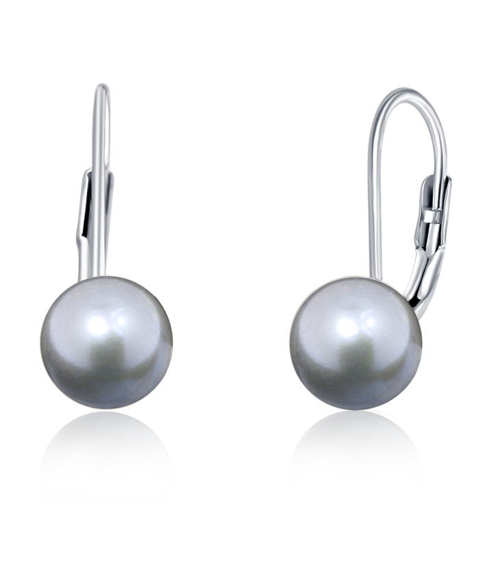 JVD Stříbrné náušnice s pravými šedými perlami SVLE0476XD2P6 1 cm