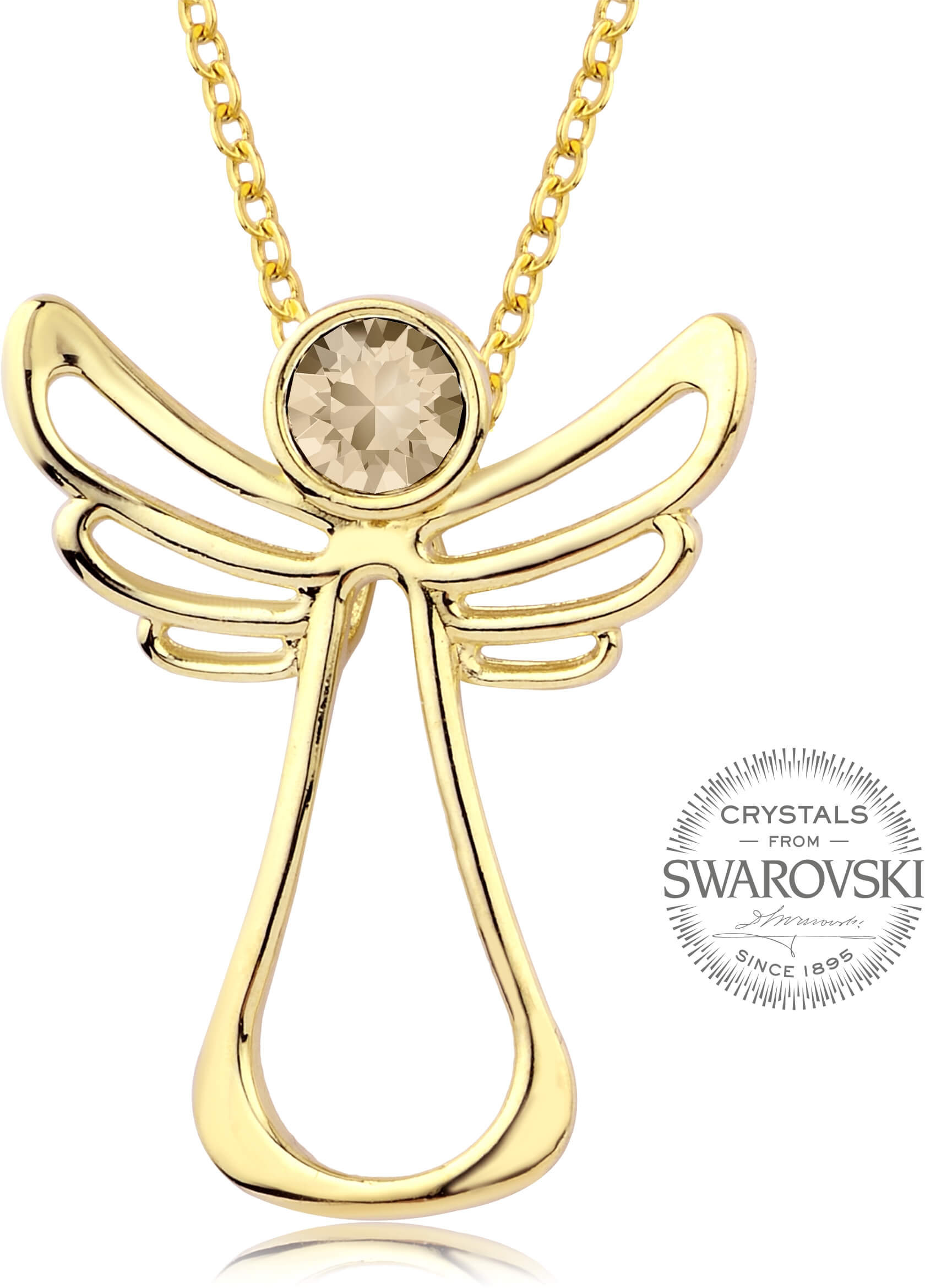 Levien Pozlátený náhrdelník s kryštálom Guardian Angel