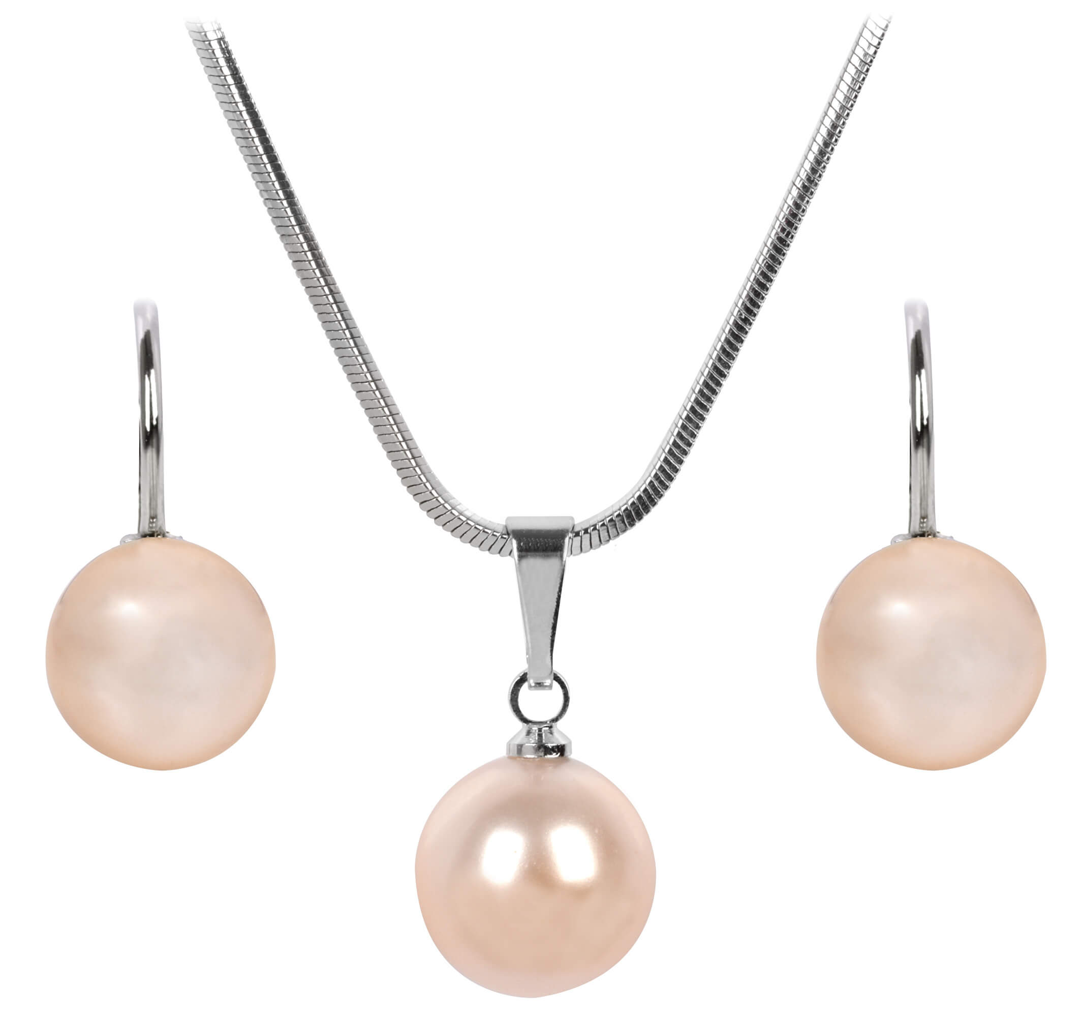 Levien -  Půvabná sada náhrdelníku a náušnic Pearl Peach