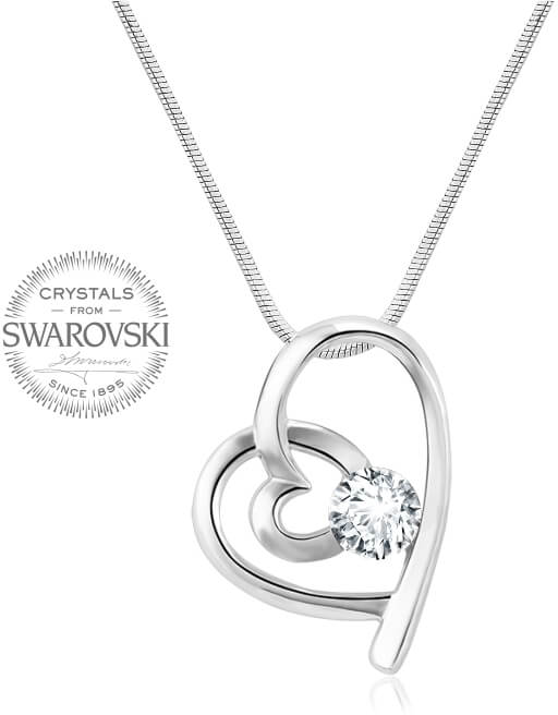 Levien -  Romantický náhrdelník Srdíčko s čirým krystalem