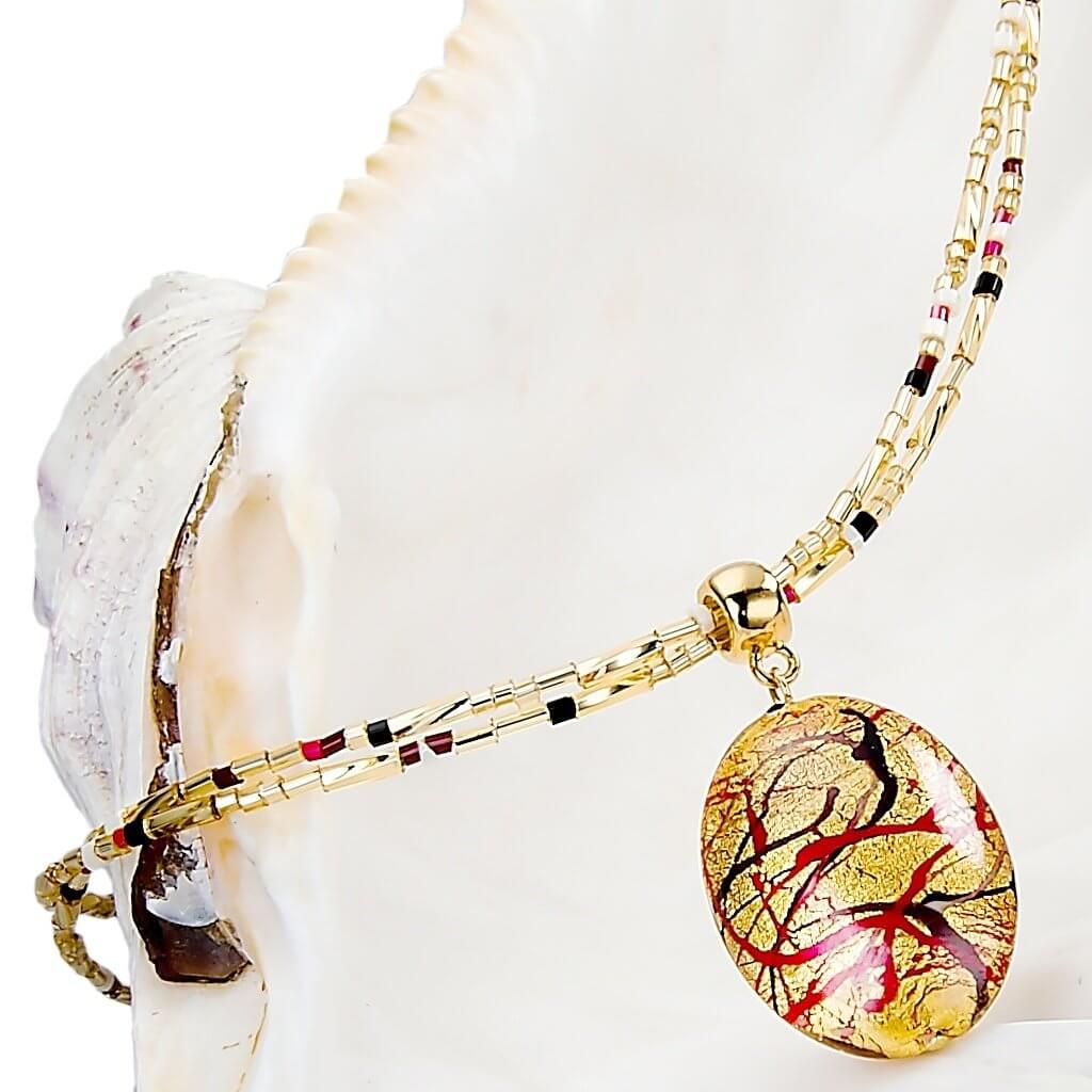Lampglas -  Elegantní dámský náhrdelník My Roots s perlou Lampglas -  s 24karátovým zlatem NP15