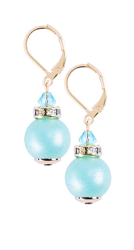 Lampglas Elegantné náušnice Turquoise Beauty z perál Lampglas ECU51