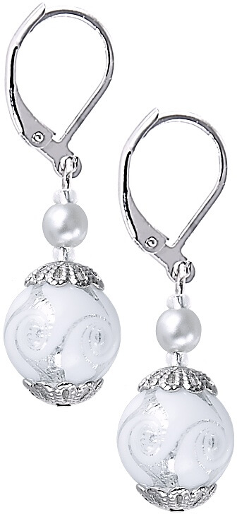 Lampglas -  Elegantní náušnice White Romance s ryzím stříbrem v perlách Lampglas -  EV1