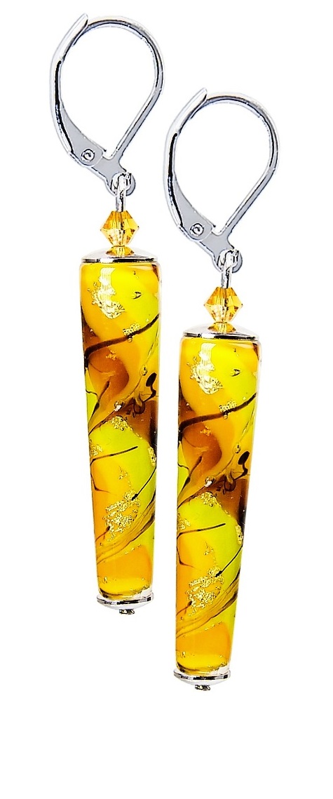 Lampglas Fascinujúce náušnice Autumn Love s 24-karátovým zlatom v perlách Lampglas EKR9