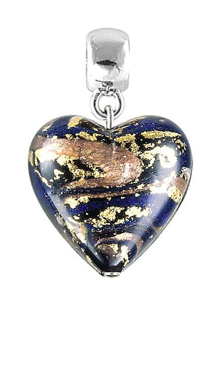 Lampglas Magický prívesok Egyptian Heart s 24 karátovým zlatom v perle Lampglas S26