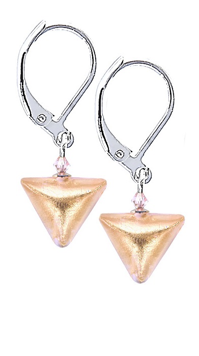 Lampglas Vznešené náušnice Golden Triangle s 24-karátovým zlatom v perlách Lampglas ETA1/S