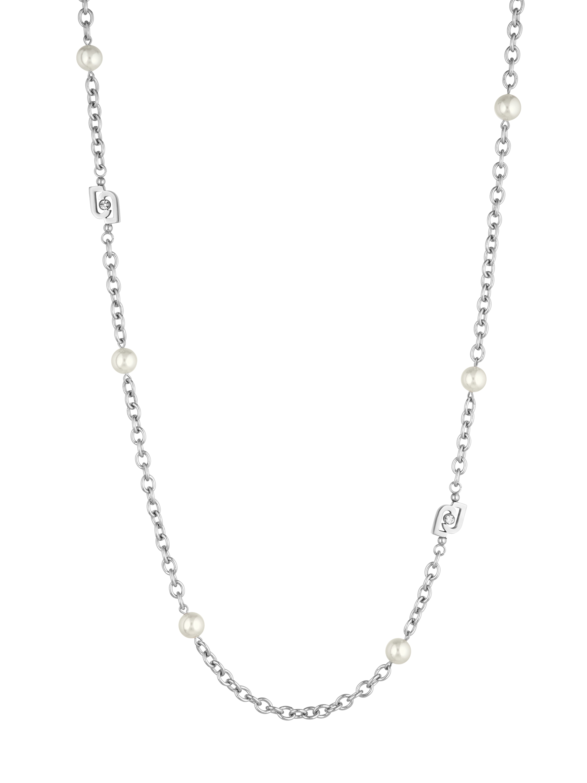 Liu Jo Pôvabný oceľový náhrdelník s perličkami Icona LJ1663
