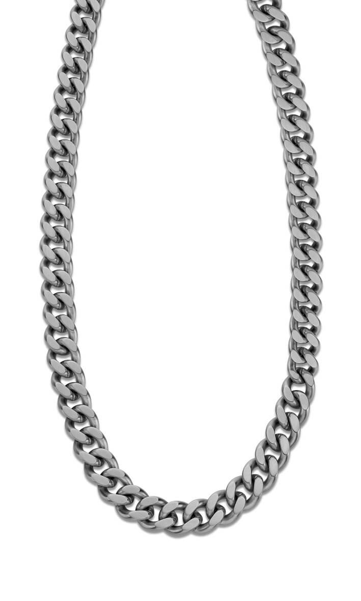 Lotus Style -  Elegantní ocelový náhrdelník pro muže Men in Black LS2061-1/1