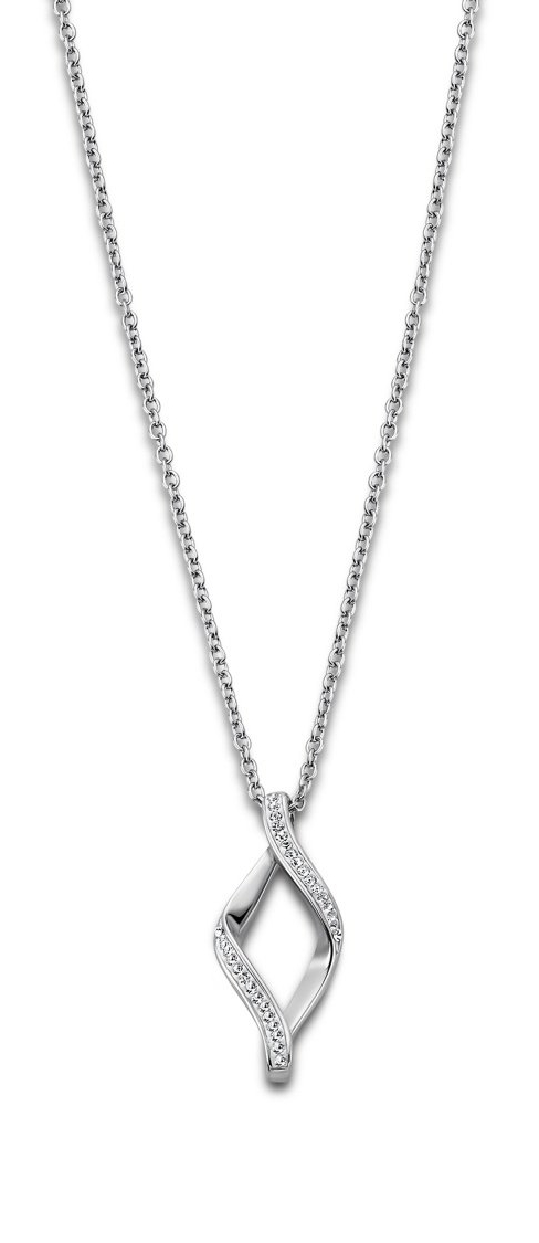 Lotus Style Jemný oceľový náhrdelník so zirkónmi Woman Basic LS1908-1 / 1